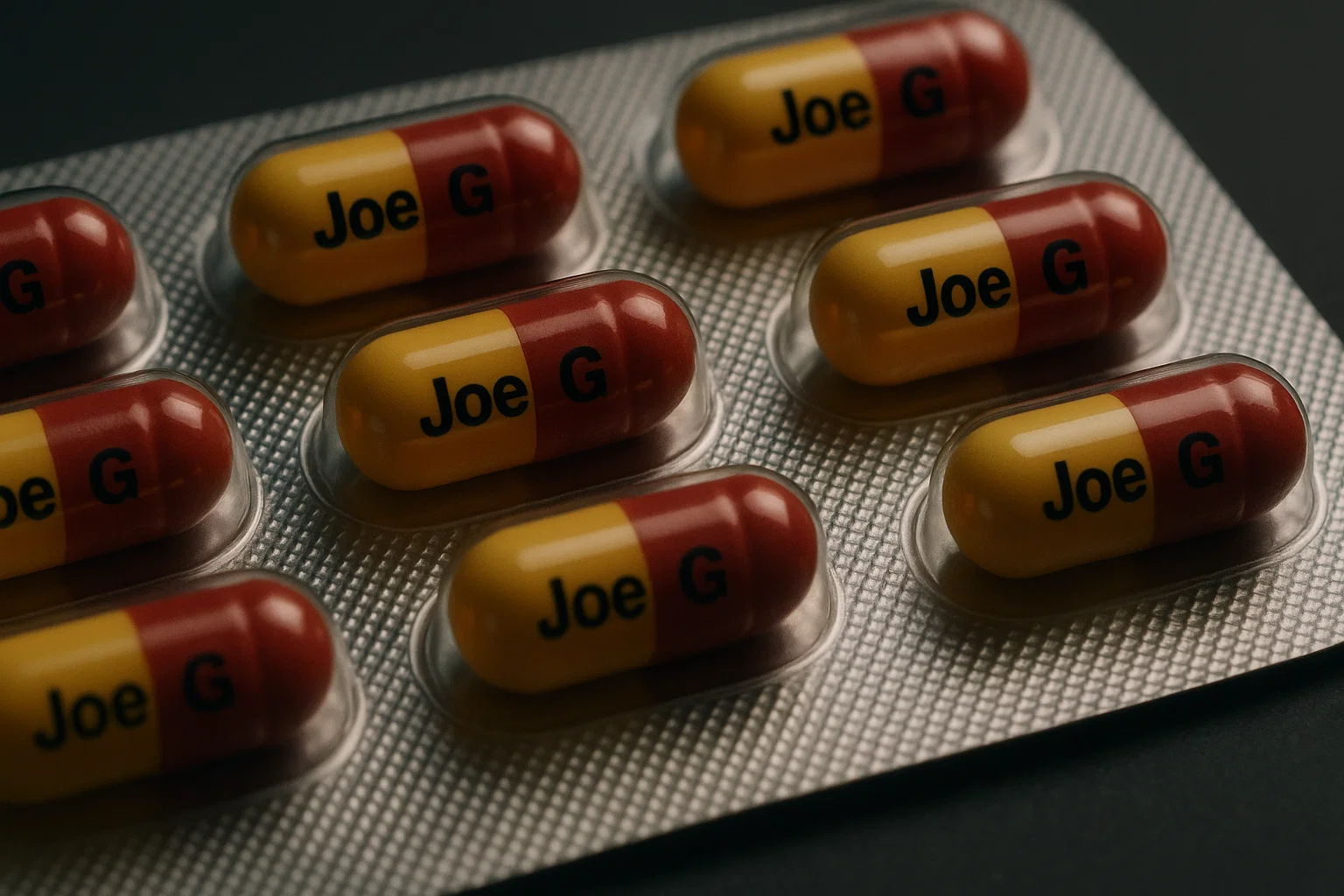 Half yellow, half white with "Joe G" text