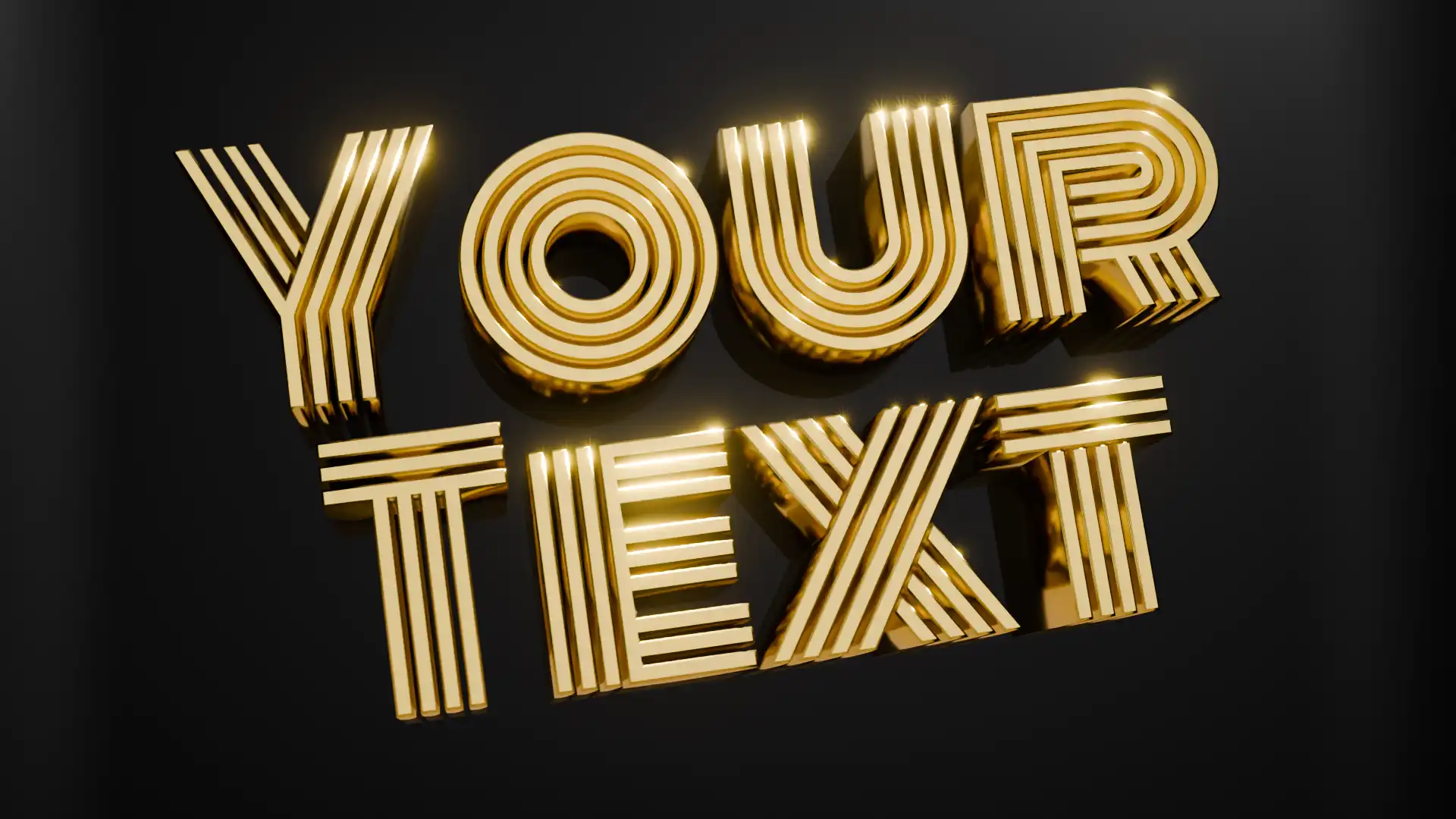 Metallic Rotating Text - Blender Effect